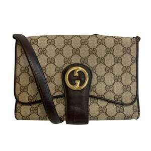 GUCCI Old Gucci GG Pattern Shoulder Bag Brown Women's